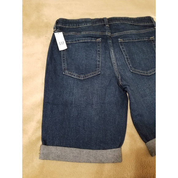 GAP NWT Woman's Bermuda Shorts Denim Jeans Mid Rise Stretch 9' Size 27 - Picture 10 of 11